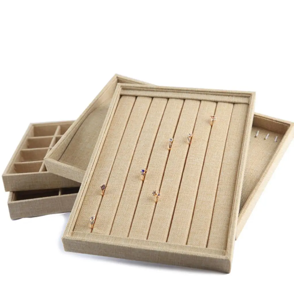 Showcase Jewelry Organizer Earring Tray with Composite Board and Linen for Bracelet Necklace Ring Display for Jewelry Storage
Showcase Jewelry Organizer Earring Tray with Composite Board and Linen for Bracelet Necklace Ring Display for Jewelry Storage