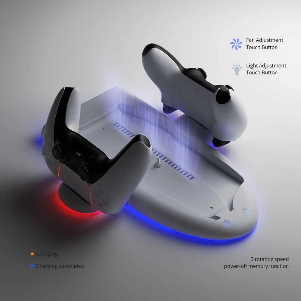 Charger for Sony PS5 Slim Grip Charging Dock Cooling Base for Sony P5 Slim Grip Charge Stand with RGB Light Ring
Charger for Sony PS5 Slim Grip Charging Dock Cooling Base for Sony P5 Slim Grip Charge Stand with RGB Light Ring