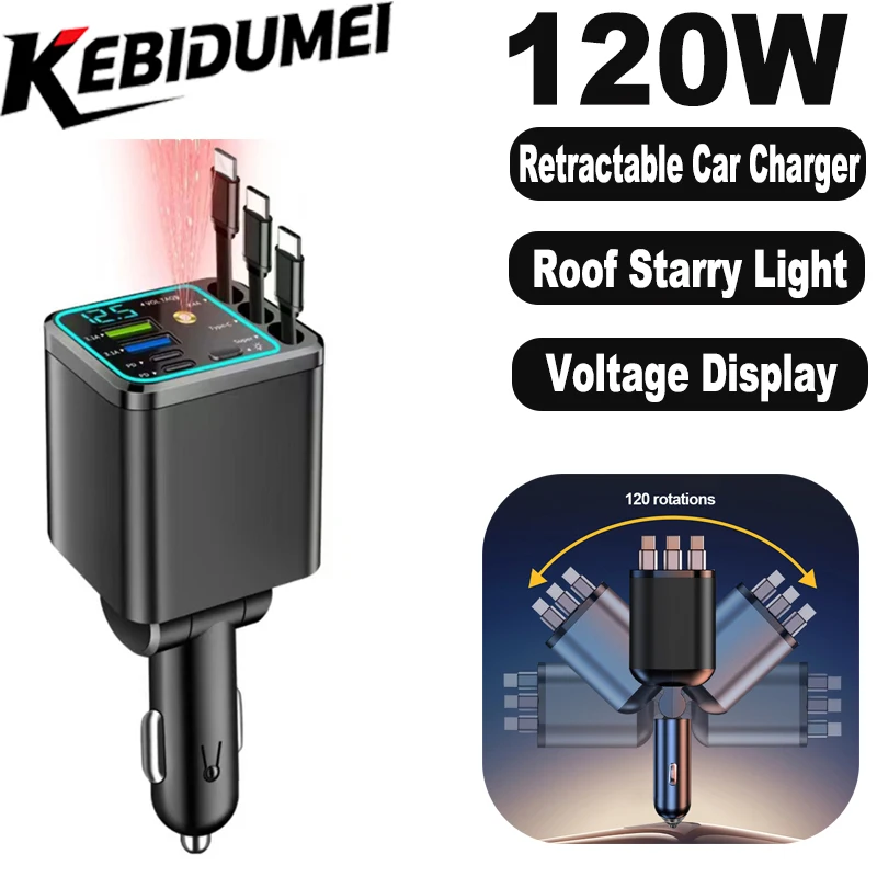 7 In 1 Retractable Car Charger Fast Charging with Roof Starlight For Huawei Samsung Fast Charging Cord Cigarette Lighter Adapter
7 In 1 Retractable Car Charger Fast Charging with Roof Starlight For Huawei Samsung Fast Charging Cord Cigarette Lighter Adapter