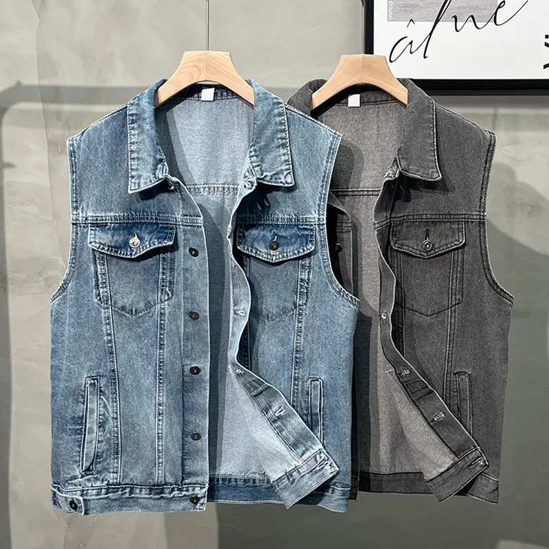 Men Fashion Clothes Spring Autumn New American Retro Casual Loose Pockets Lapel Vests Blue Sleeveless Versatile Workwear Top
Men Fashion Clothes Spring Autumn New American Retro Casual Loose Pockets Lapel Vests Blue Sleeveless Versatile Workwear Top