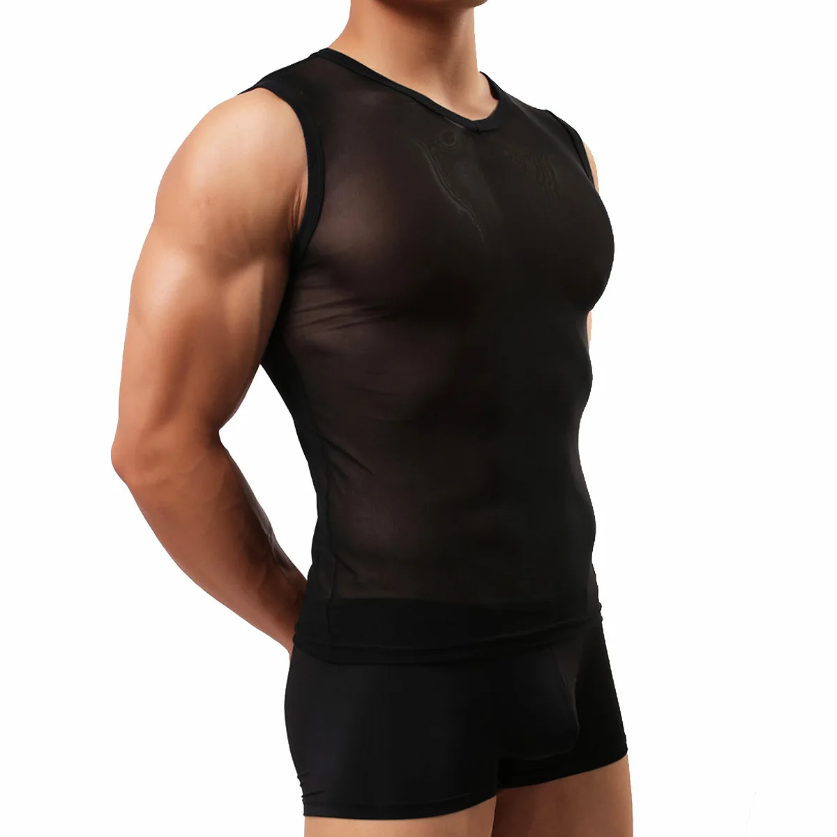 Men's Undershirts Sexy Transparent Musle Tank Tops Elastic Vest Man Sleeveless Sheer Fitness T-Shirt Clubwear Singlet Breathable
Men's Undershirts Sexy Transparent Musle Tank Tops Elastic Vest Man Sleeveless Sheer Fitness T-Shirt Clubwear Singlet Breathable