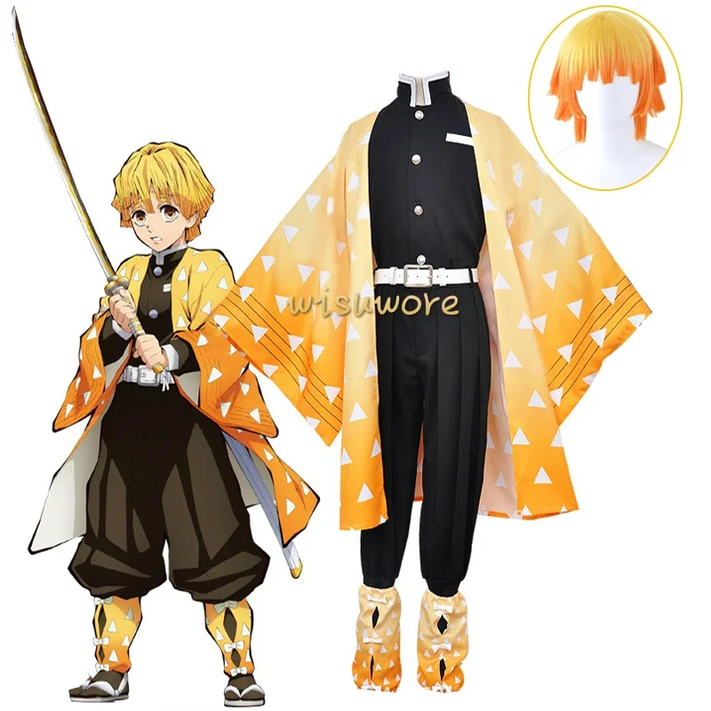 Anime Cosplay Kimetsu No Yaiba Demon Slayer Agatsuma Zenitsu Cosplay Costume Kimono Uniform Halloween Outfit and Wig
Anime Cosplay Kimetsu No Yaiba Demon Slayer Agatsuma Zenitsu Cosplay Costume Kimono Uniform Halloween Outfit and Wig