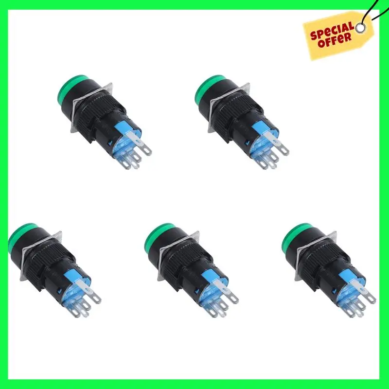 LBER 5X AC 250 В 5A SPDT 1NO 1NC 5 контактов зеленый кнопочный переключатель с фиксацией W 220 В светодиодная лампа
LBER 5X AC 250 В 5A SPDT 1NO 1NC 5 контактов зеленый кнопочный переключатель с фиксацией W 220 В светодиодная лампа