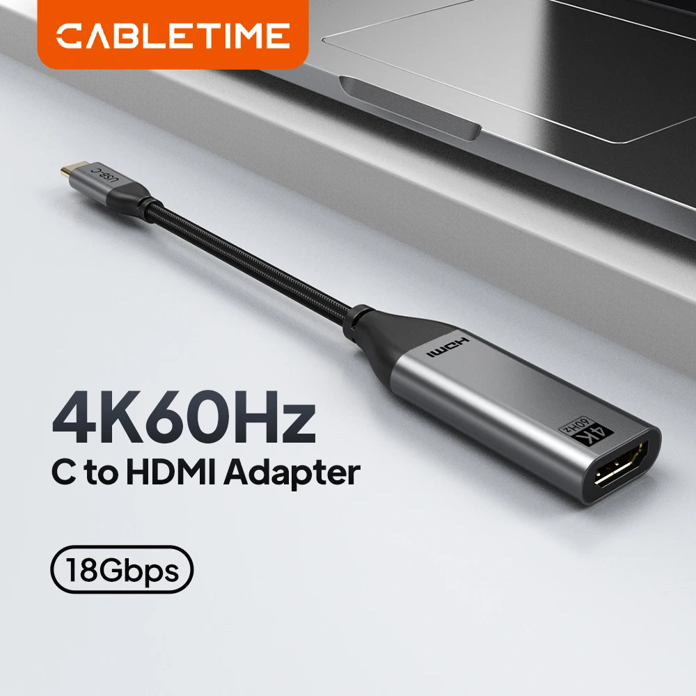 Кабель-адаптер CABLETIME USB-C на HDMI 4K@60Гц, концентратор USB 3.1, конвертер HDTV для iPhone 17, телевизоров, ПК, MacBook, iPad, Samsung
Кабель-адаптер CABLETIME USB-C на HDMI 4K@60Гц, концентратор USB 3.1, конвертер HDTV для iPhone 17, телевизоров, ПК, MacBook, iPad, Samsung