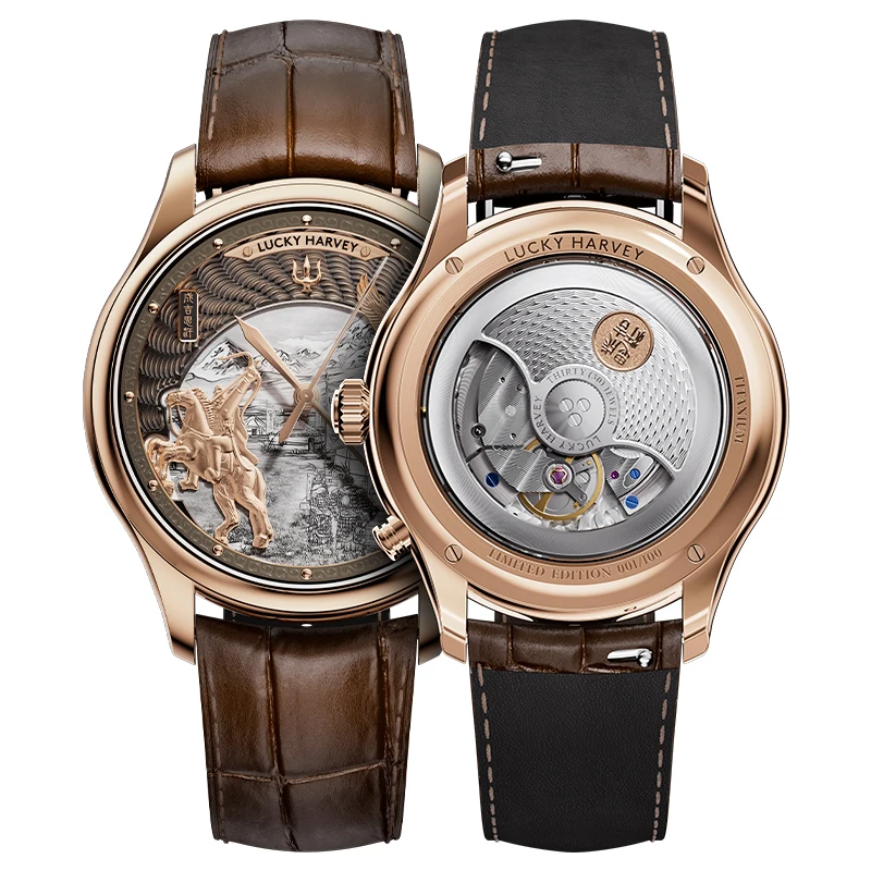 Lucky Harvey Limited 3D Hero Genghis Khan Chiming Watches Guilloché Relief Dial Motion Movement Automatic Mechanical Wristwatch
Lucky Harvey Limited 3D Hero Genghis Khan Chiming Watches Guilloché Relief Dial Motion Movement Automatic Mechanical Wristwatch