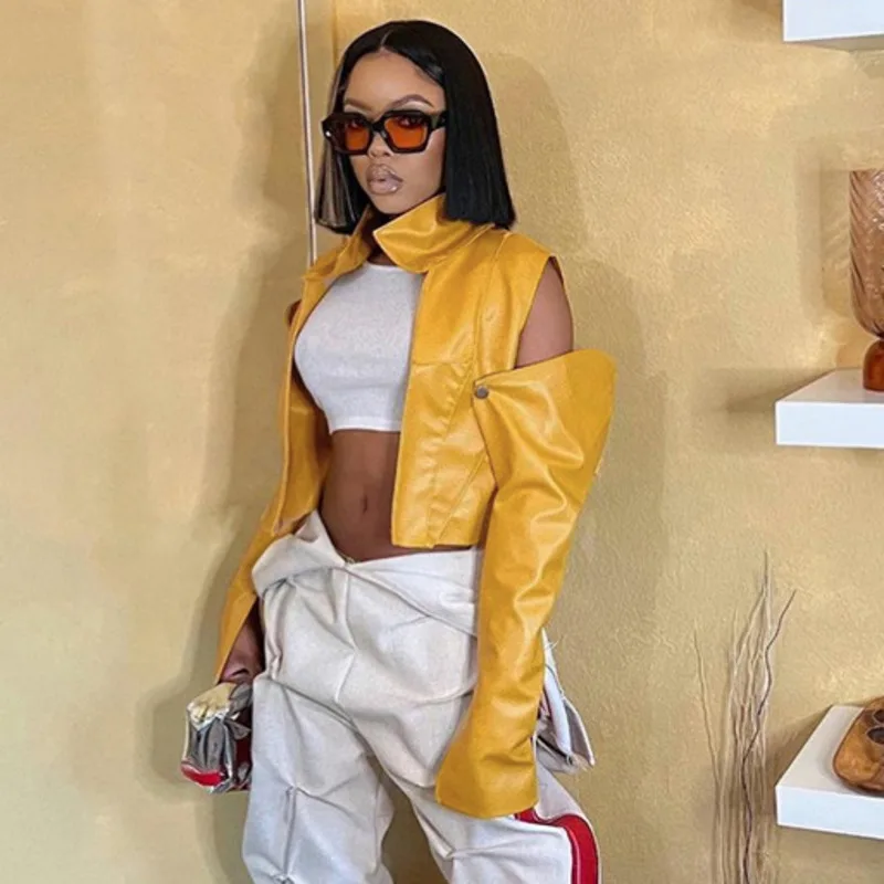 PU Leather Hipster Crop Jacket Women Shoulder Hollow Long Sleeve Cardigan Autumn Wild Streetwear Patchwork Solid Y2K Trend Coats
PU Leather Hipster Crop Jacket Women Shoulder Hollow Long Sleeve Cardigan Autumn Wild Streetwear Patchwork Solid Y2K Trend Coats