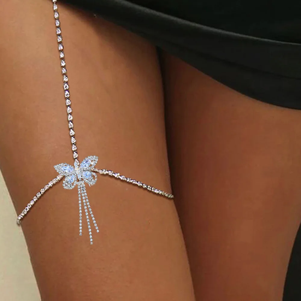 Women's Exquisite Butterfly Leg Chain Crystal Waist Bohemian Body Jewelry Summer Beach Accessories, Large, Square Zircon
Women's Exquisite Butterfly Leg Chain Crystal Waist Bohemian Body Jewelry Summer Beach Accessories, Large, Square Zircon