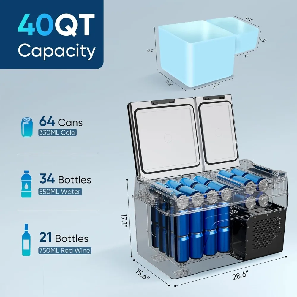 US Shipping Hot New 12 Volt Car Refrigerator 40QT Dual Zone Portable Freezer Cooler for Travel Camping RV Home 12V/24V DC
US Shipping Hot New 12 Volt Car Refrigerator 40QT Dual Zone Portable Freezer Cooler for Travel Camping RV Home 12V/24V DC
