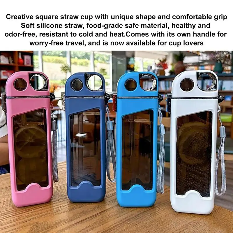 Straw Cup Square Sports Bottle Straw Water Bottle Portable Water Cup Leak-Proof Sports Jug for School Offices Outdoor Sports
Straw Cup Square Sports Bottle Straw Water Bottle Portable Water Cup Leak-Proof Sports Jug for School Offices Outdoor Sports