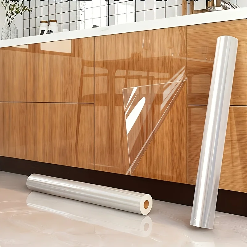 Large roll clear transparent oil-proof protective film, removable by electrostatic adsorption, suitable for cabinets and wall coverings, wooden surfaces, desks, seamless covering materials, cabinet protection, countertop coverings, modern decoration
Large roll clear transparent oil-proof protective film, removable by electrostatic adsorption, suitable for cabinets and wall coverings, wooden surfaces, desks, seamless covering materials, cabinet protection, countertop coverings, modern decoration