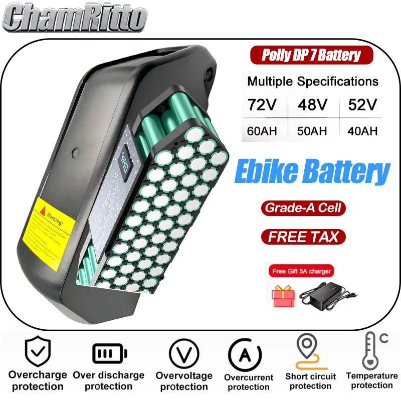 Аккумулятор для электровелосипеда 48V50Ah Downtube Hailong Polly DP7 52V 36 60 72V 20 25 30Ah 35 40 60Ah 3000W 21700 литиевая батарея
Аккумулятор для электровелосипеда 48V50Ah Downtube Hailong Polly DP7 52V 36 60 72V 20 25 30Ah 35 40 60Ah 3000W 21700 литиевая батарея