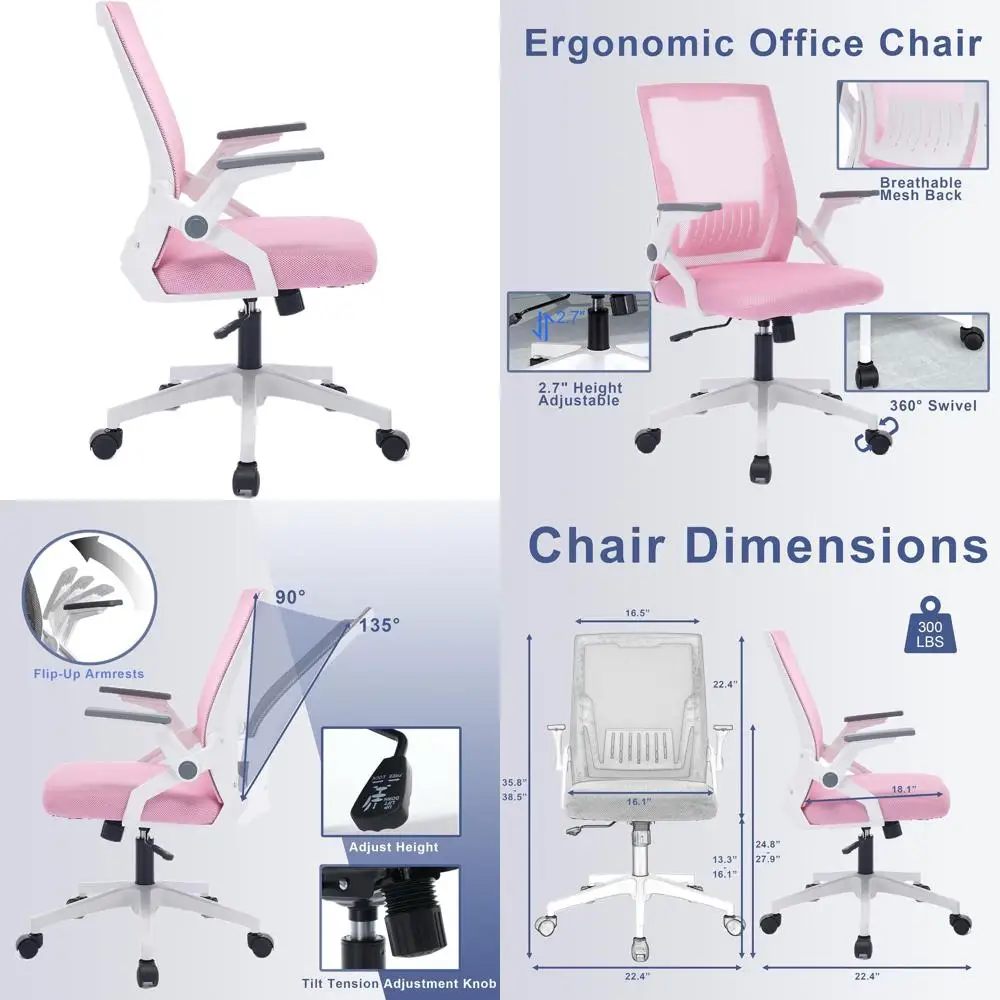 Компактное эргономичное офисное кресло с дышащей сеткой и функцией вращения для дома и офиса
Компактное эргономичное офисное кресло с дышащей сеткой и функцией вращения для дома и офиса