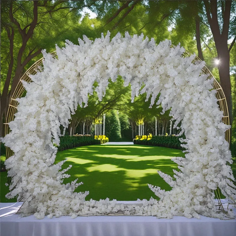 2.4M White Semi Circular Cherry Blossom Arch Floral Arrangement Artificial Flower Rows for Wedding Stage Backdrop
2.4M White Semi Circular Cherry Blossom Arch Floral Arrangement Artificial Flower Rows for Wedding Stage Backdrop