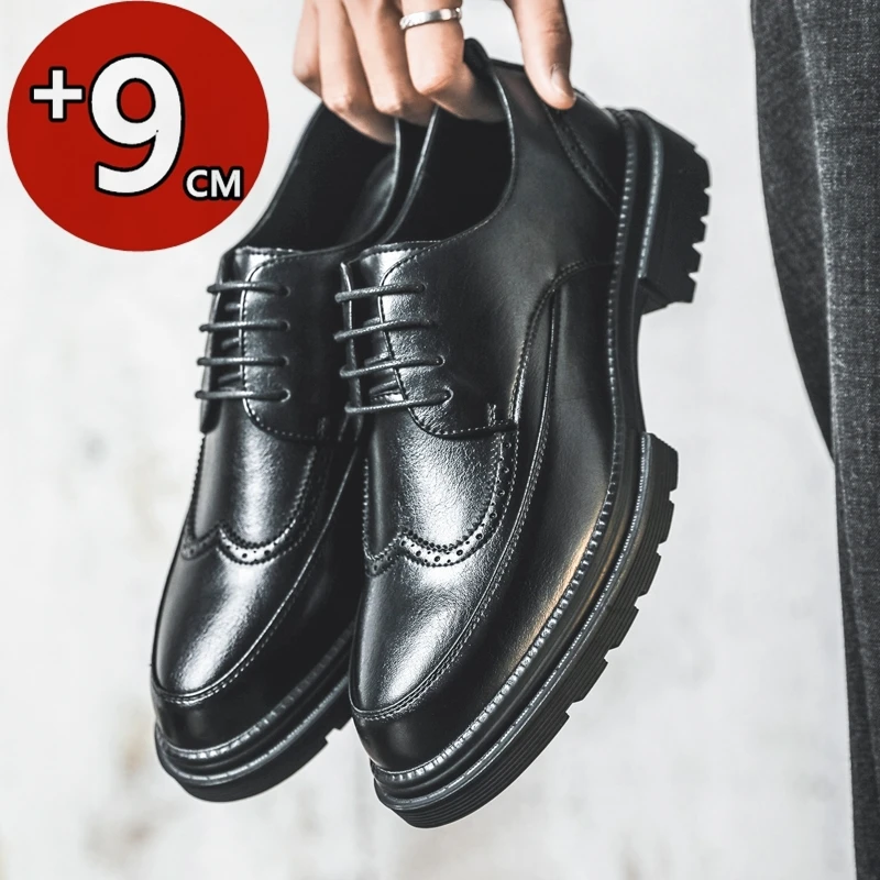 New Men Platform High Heel 7/9 CM Height Growth Formal Men Derby Genuine Leather Business Shoes Man Brogues Elevator Dress Shoes
New Men Platform High Heel 7/9 CM Height Growth Formal Men Derby Genuine Leather Business Shoes Man Brogues Elevator Dress Shoes
