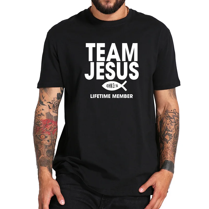 FPTeam Jesus Tshirt Fish Print Life Time Member Creative Design Faith Element Crew Neck Tops Tee Size 100% Cotton
FPTeam Jesus Tshirt Fish Print Life Time Member Creative Design Faith Element Crew Neck Tops Tee Size 100% Cotton