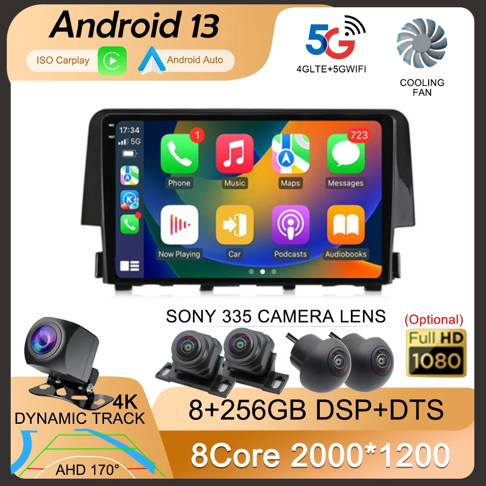 Android 13 Car Radio For Honda Civic 2016 - 2020 Stereo Multimedia Video Player Navigation GPS Wireless Carplay Auto 4G WIFI DSP
Android 13 Car Radio For Honda Civic 2016 - 2020 Stereo Multimedia Video Player Navigation GPS Wireless Carplay Auto 4G WIFI DSP