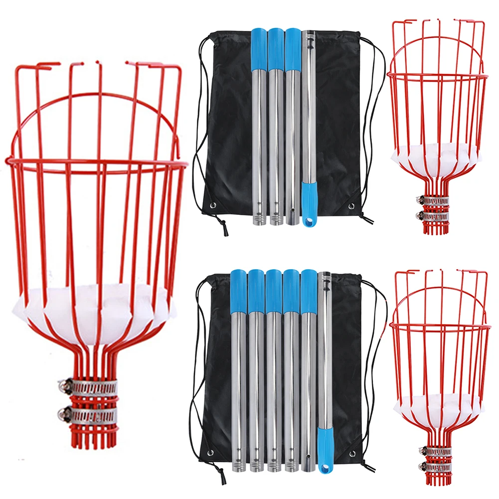 1.6m 2.4m deep basket style fruit picking collector with stainless steel rod, convenient and labor-saving garden picker
1.6m 2.4m deep basket style fruit picking collector with stainless steel rod, convenient and labor-saving garden picker