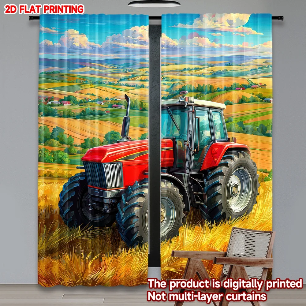 2D flat printing 2pcs Scene Curtains Red Tractor in Field Digital Printed Polyester Drapes Festive Curtains Perfect for Indoor
2D flat printing 2pcs Scene Curtains Red Tractor in Field Digital Printed Polyester Drapes Festive Curtains Perfect for Indoor