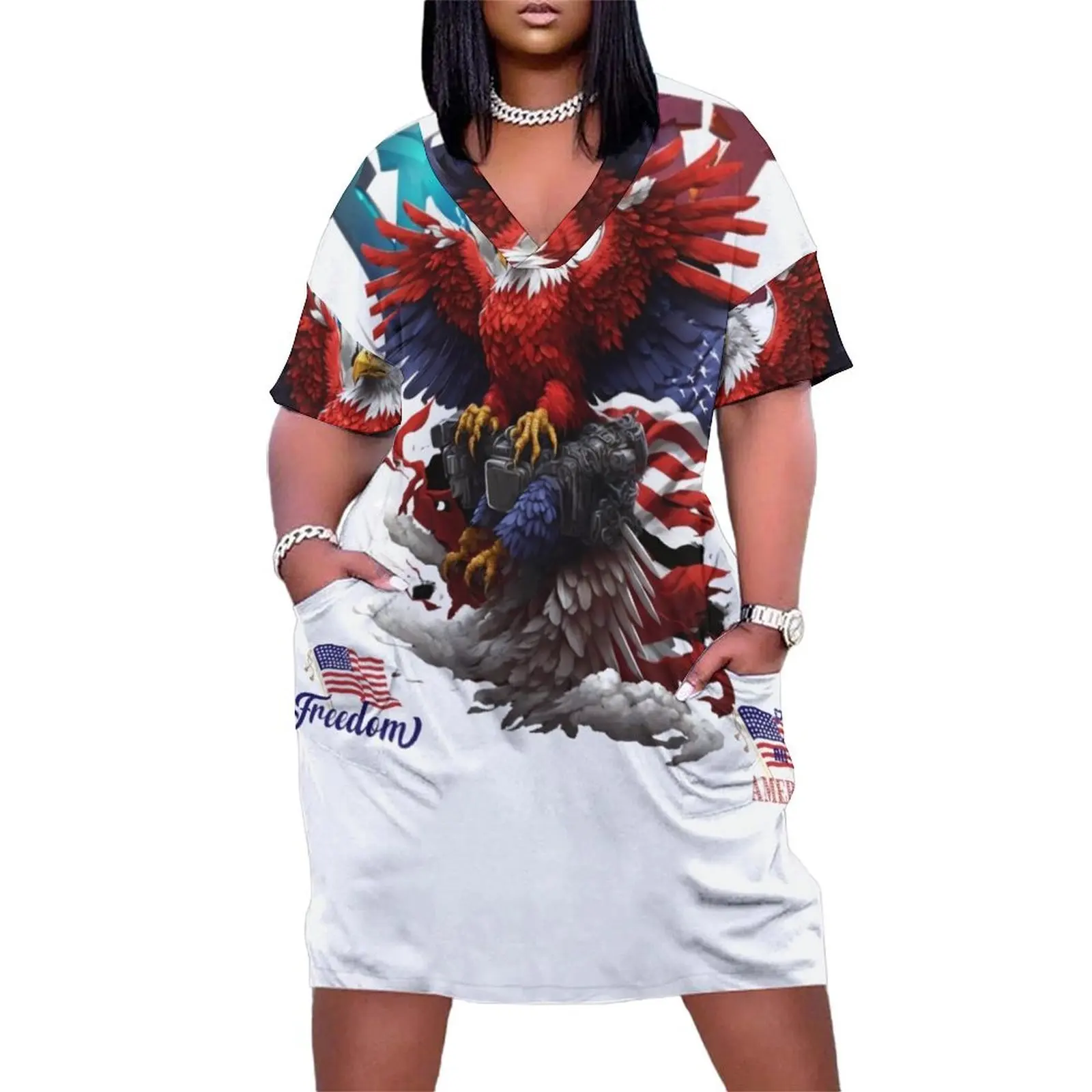Eagle Wings American Eagle Design Sticker Loose Pocket Dress birthday dress for women luxury 2025 Women dresses summer
Eagle Wings American Eagle Design Sticker Loose Pocket Dress birthday dress for women luxury 2025 Women dresses summer