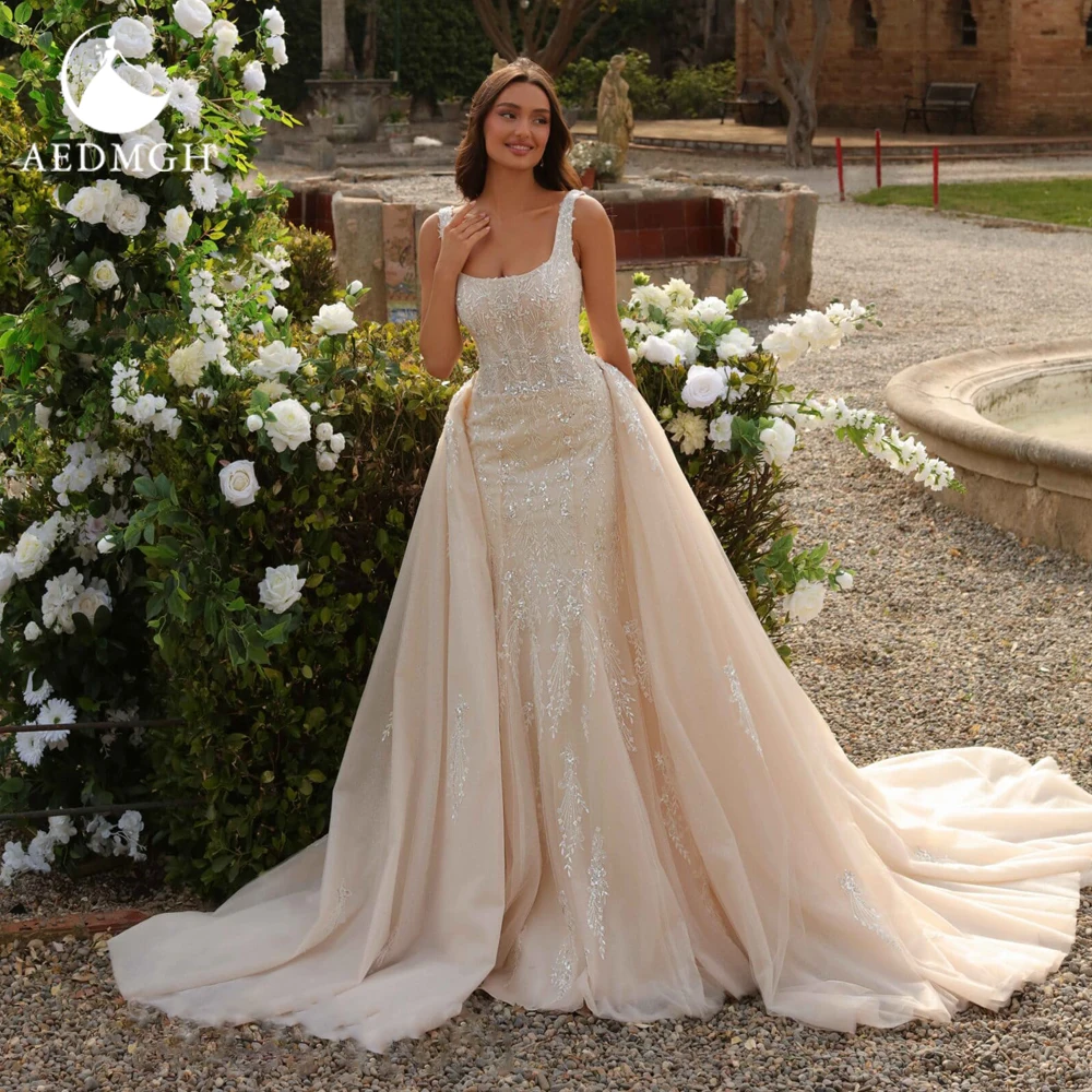 Aedmgh Mermaid Luxury Wedding Dresses 2024 Boat Neck Spaghetti Straps Vestido De Novia Lace Detachable Train Robe De Mariee
Aedmgh Mermaid Luxury Wedding Dresses 2024 Boat Neck Spaghetti Straps Vestido De Novia Lace Detachable Train Robe De Mariee
