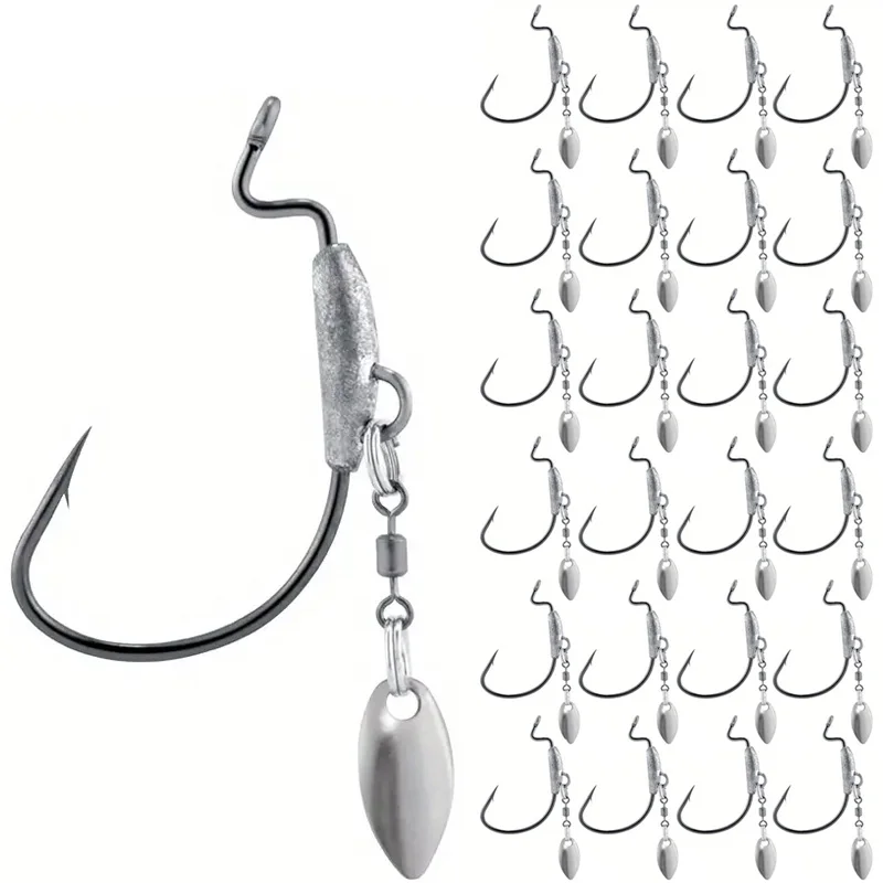 25Pcs Underspin Weighted Swimbait Hooks With Spinner Blades Bass Trout Worm Fishing Hooks Saltwater Freshwater
25Pcs Underspin Weighted Swimbait Hooks With Spinner Blades Bass Trout Worm Fishing Hooks Saltwater Freshwater
