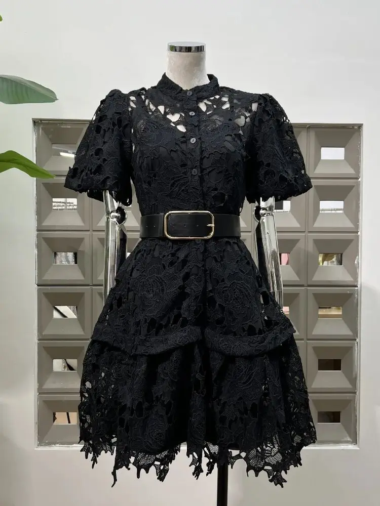 Women Summer Hollow Out Casual Chic Mini Lace Dress Short Sleeve Lady Streetwear Frocks Design Party Evening Cocktail Dresses
Women Summer Hollow Out Casual Chic Mini Lace Dress Short Sleeve Lady Streetwear Frocks Design Party Evening Cocktail Dresses