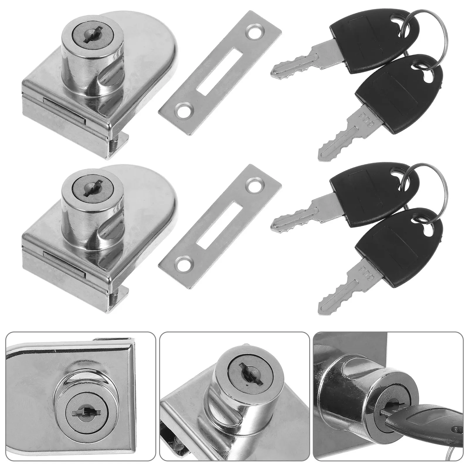 3Sets Display Cabinet Lock Glass Door Locks Zinc Alloy Easy Install Security Lock for Single Double Door Showcases Phone
3Sets Display Cabinet Lock Glass Door Locks Zinc Alloy Easy Install Security Lock for Single Double Door Showcases Phone