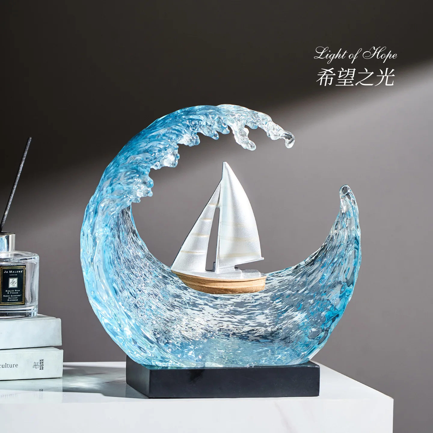HYS Atmospheric Simple Wind and Waves Wine Cabinet Decoration Ornament Light Luxury Living Room Office Study Resin Transparent
HYS Atmospheric Simple Wind and Waves Wine Cabinet Decoration Ornament Light Luxury Living Room Office Study Resin Transparent