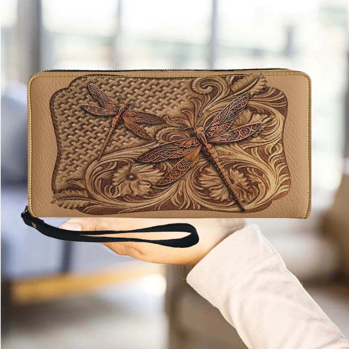 Personalized Vintage Dragonfly Design Ladies Clutch Fashion Portable Long Wrist Zipper Wallet Travel Party Commuter Card Holder
Personalized Vintage Dragonfly Design Ladies Clutch Fashion Portable Long Wrist Zipper Wallet Travel Party Commuter Card Holder