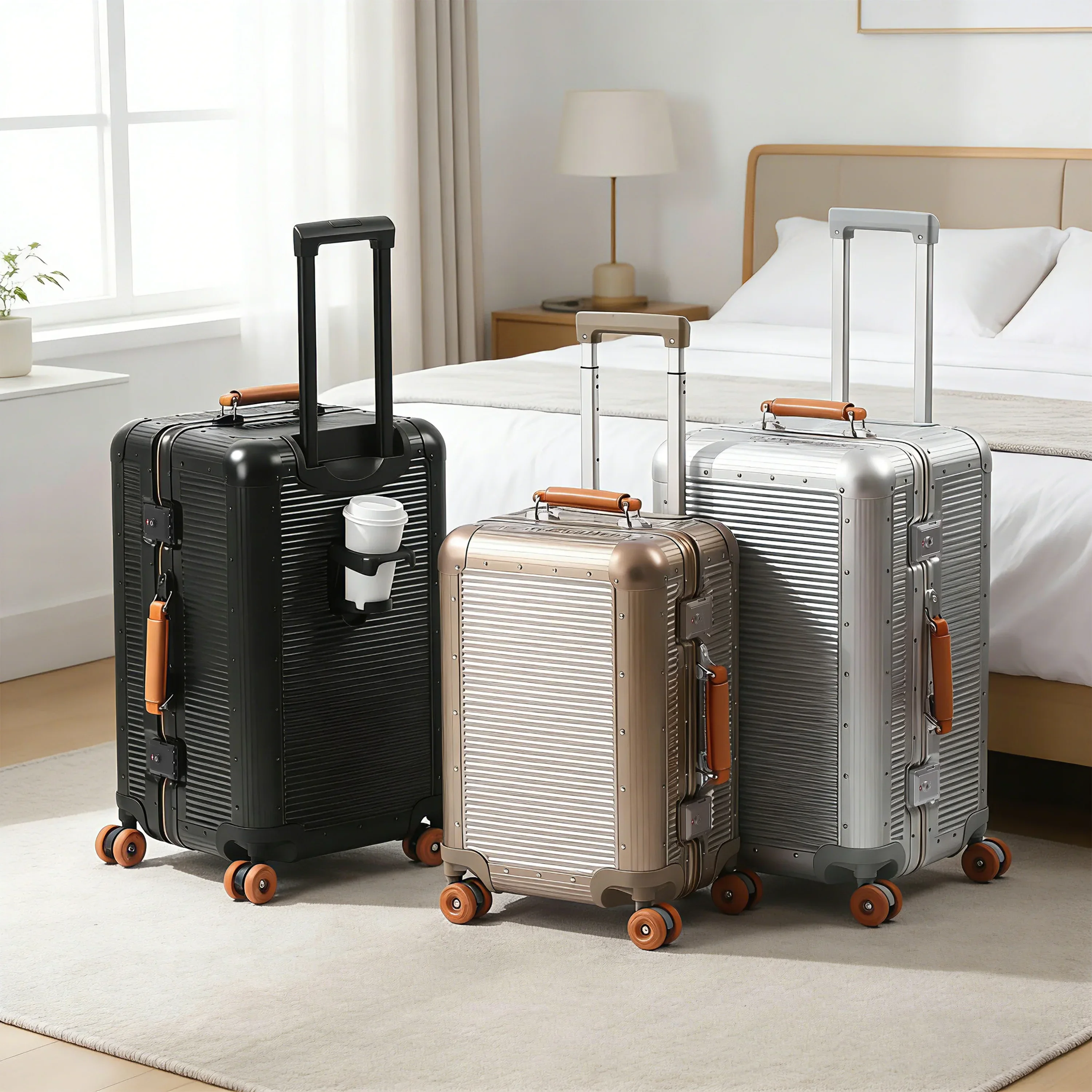 Чемодан из алюминиевого сплава с поликарбонатной рамой, 20/24/28 дюймов, большой объем, бесшумные колеса, замок TSA, дорожная сумка, подстаканник и крючок
Чемодан из алюминиевого сплава с поликарбонатной рамой, 20/24/28 дюймов, большой объем, бесшумные колеса, замок TSA, дорожная сумка, подстаканник и крючок