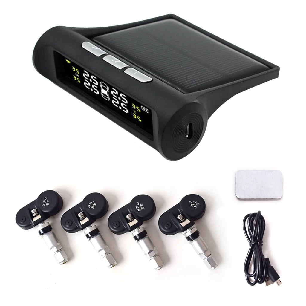 Solar Powered Tire Pressure Alarm Monitor System with Wireless Sensors High Definition Display for Car Tire Pressures
Solar Powered Tire Pressure Alarm Monitor System with Wireless Sensors High Definition Display for Car Tire Pressures