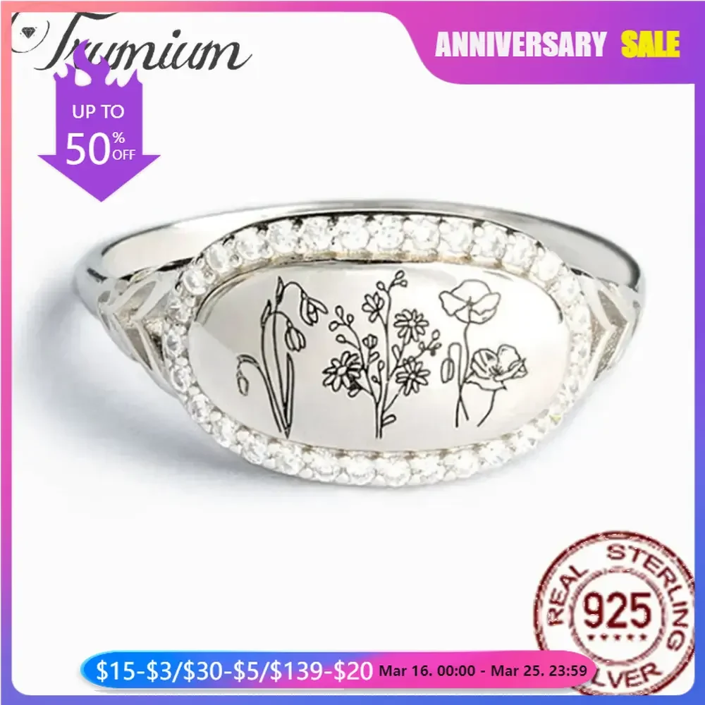 Trumium Genuine 925 Sterling Silver Simple Flower Shinning Zircon rings for Women Men Wildflower Lover Wide Ring Jewelry
Trumium Genuine 925 Sterling Silver Simple Flower Shinning Zircon rings for Women Men Wildflower Lover Wide Ring Jewelry