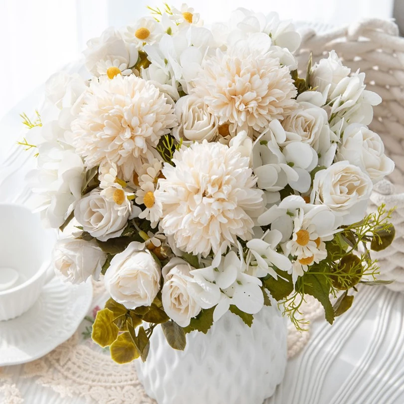 Artificial Flowers Silk Chamomile Hydrangea Wreath Home Vases Table Bonsai Decoration Wedding Bridal Bouquets DIY Gift Box Cheap
Artificial Flowers Silk Chamomile Hydrangea Wreath Home Vases Table Bonsai Decoration Wedding Bridal Bouquets DIY Gift Box Cheap
