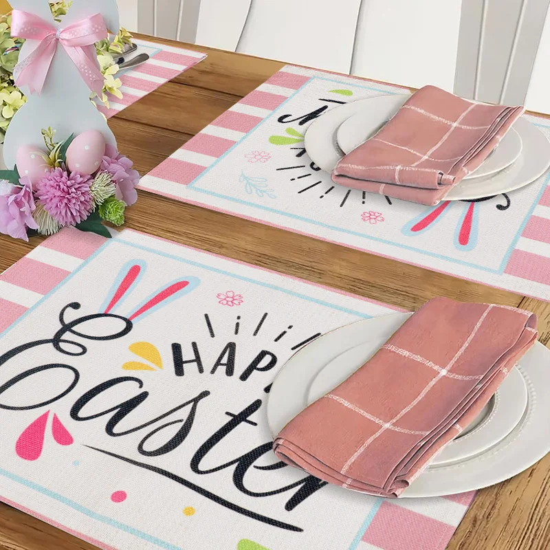 1pc Easter Bunny Linen Placemat Home Kitchen Decor Spring Easter Party Cute Rabbit Dining Table decoration supplies
1pc Easter Bunny Linen Placemat Home Kitchen Decor Spring Easter Party Cute Rabbit Dining Table decoration supplies