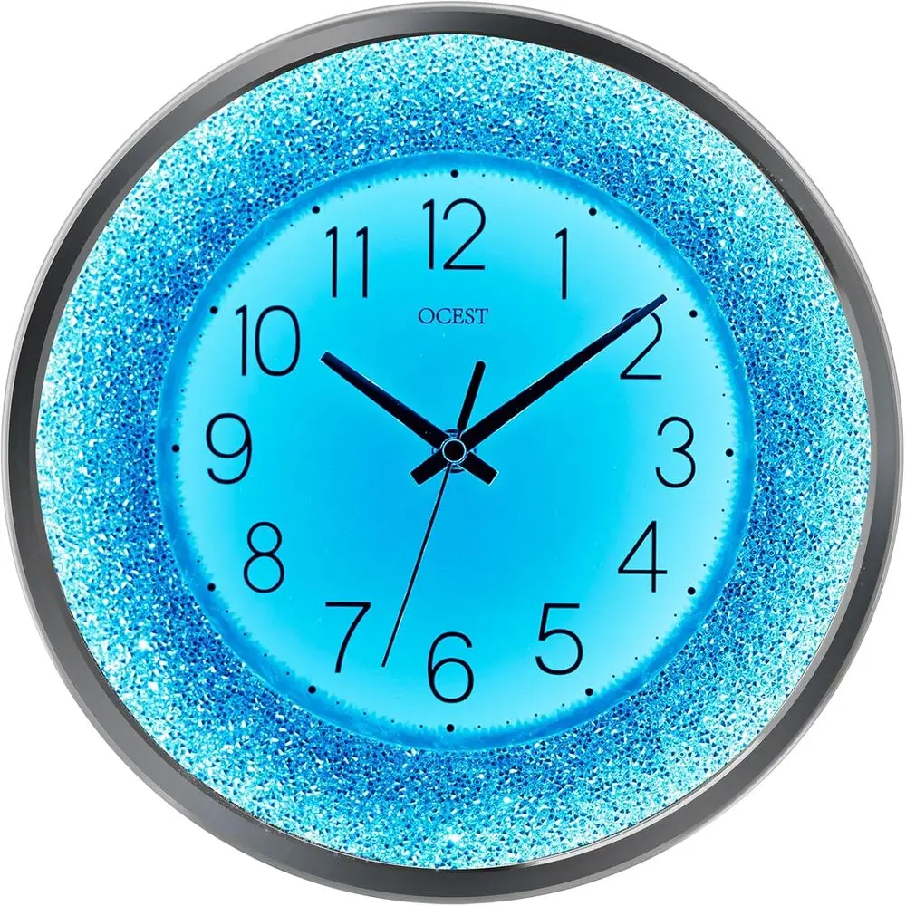 12 Inch Wall Clocks Crushed Diamond Night Light, Silent LED Sparkle Glow in The k Decorative Large Display Clock or Bedroom, Liv
12 Inch Wall Clocks Crushed Diamond Night Light, Silent LED Sparkle Glow in The k Decorative Large Display Clock or Bedroom, Liv