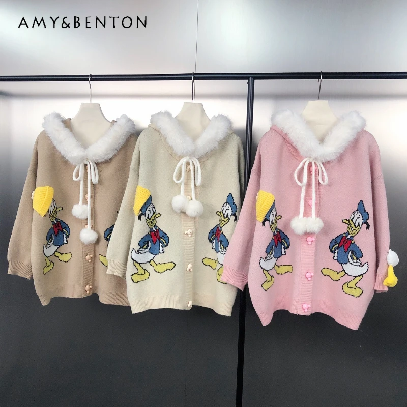 Autumn And Winter Warm Knitwear Top Japanese Style Soft Girl Age-Reducing Cute Warm Cartoon Jacquard Plush Hooded Sweater Jacket
Autumn And Winter Warm Knitwear Top Japanese Style Soft Girl Age-Reducing Cute Warm Cartoon Jacquard Plush Hooded Sweater Jacket
