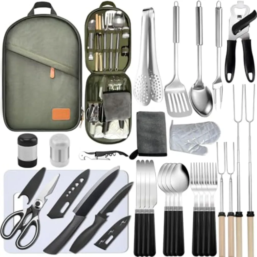 Camping Cooking Utensils Set - Camping Utensil Set Car Camping Cooking entials Gear for Camp Kitchen Cooking and Grilling, Stai
Camping Cooking Utensils Set - Camping Utensil Set Car Camping Cooking entials Gear for Camp Kitchen Cooking and Grilling, Stai