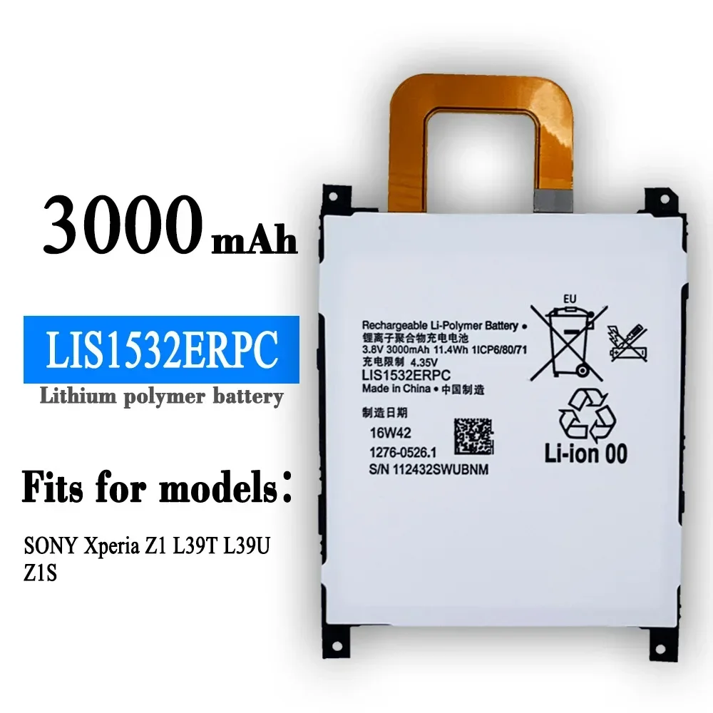 Phone Battery LIS1532ERPC For Sony Xperia Z1 L39T L39U Replacement Batteries With Free Tools 3000mAh
Phone Battery LIS1532ERPC For Sony Xperia Z1 L39T L39U Replacement Batteries With Free Tools 3000mAh