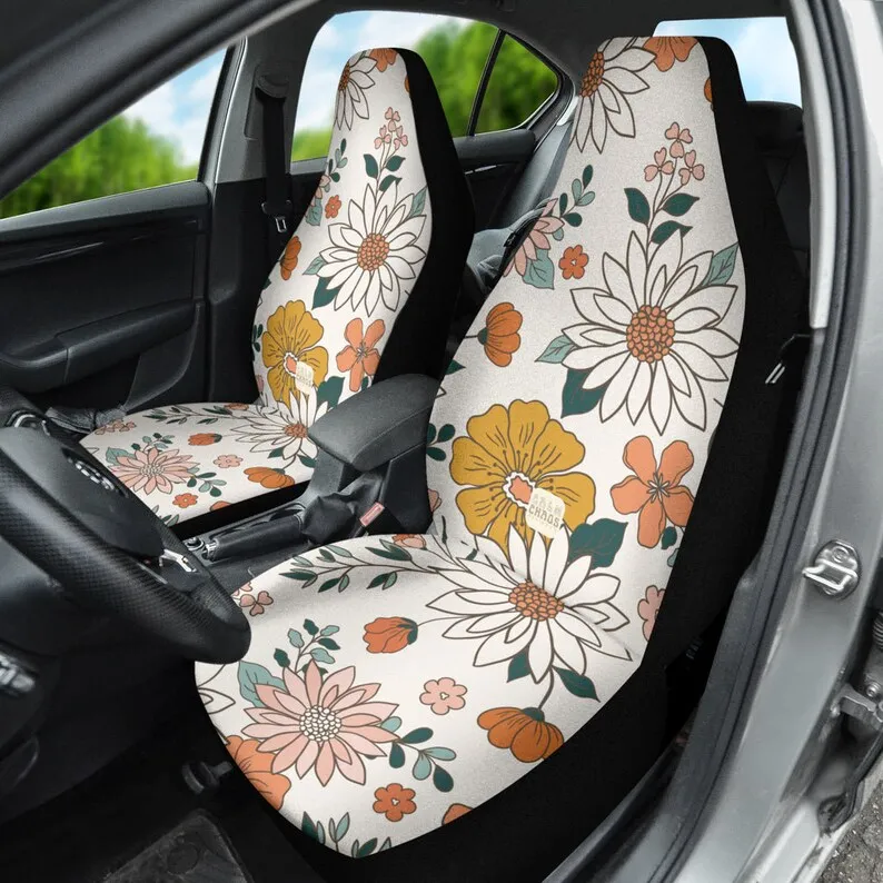 Abstract Floral Cute Retro Boho Hippie Car Seat Covers for Vehicle for Women, Set of 2 for Car for Front Seat Protectors
Abstract Floral Cute Retro Boho Hippie Car Seat Covers for Vehicle for Women, Set of 2 for Car for Front Seat Protectors