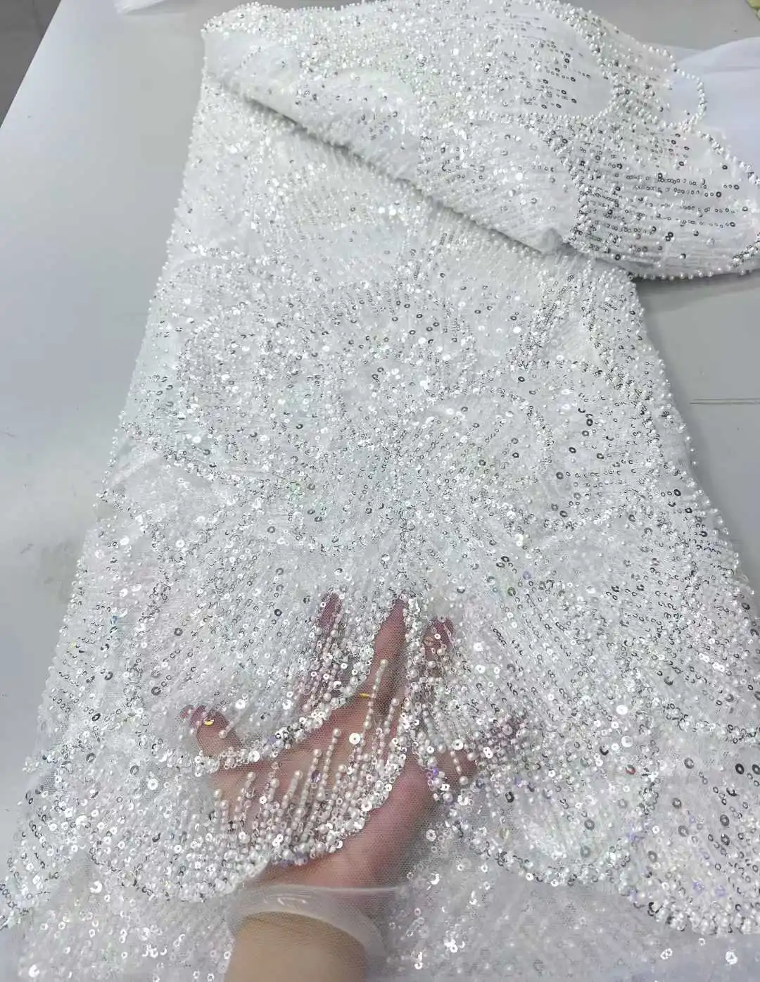 Элитная французская кружевная ткань ручной работы с бисером и пайетками, белая, высококачественная, нигерийская, из тюля, для пошива платьев, 2026 год
Элитная французская кружевная ткань ручной работы с бисером и пайетками, белая, высококачественная, нигерийская, из тюля, для пошива платьев, 2026 год