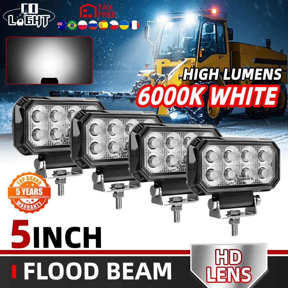 CO LIGHT offroad use Vehicle LED Work Light 12V-60V 5inch Excavator Light Cargo Flood BeamCar Forklift Truck Tractor Headlight
CO LIGHT offroad use Vehicle LED Work Light 12V-60V 5inch Excavator Light Cargo Flood BeamCar Forklift Truck Tractor Headlight