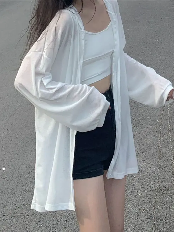 Ультралегкий женский кардиган из ледяного шелка с защитой от солнца, с длинными рукавами, капюшоном, свободного кроя, для лета
Ультралегкий женский кардиган из ледяного шелка с защитой от солнца, с длинными рукавами, капюшоном, свободного кроя, для лета