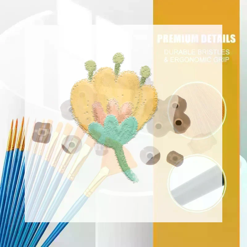 12Pcs Nylon Bristle Brush Set Flat Brushes Watercolor Oil Paint Fabric Brushes
12Pcs Nylon Bristle Brush Set Flat Brushes Watercolor Oil Paint Fabric Brushes