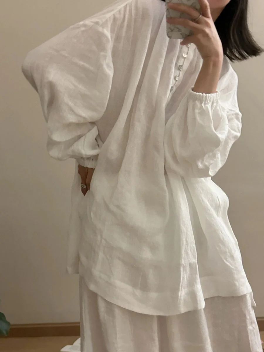 Casual Linen Shirt Women Anti-Aging Small Stand Collar Design Loose Versatile Lightweight Long Sleeve Hooded Trendy Sweet Style
Casual Linen Shirt Women Anti-Aging Small Stand Collar Design Loose Versatile Lightweight Long Sleeve Hooded Trendy Sweet Style
