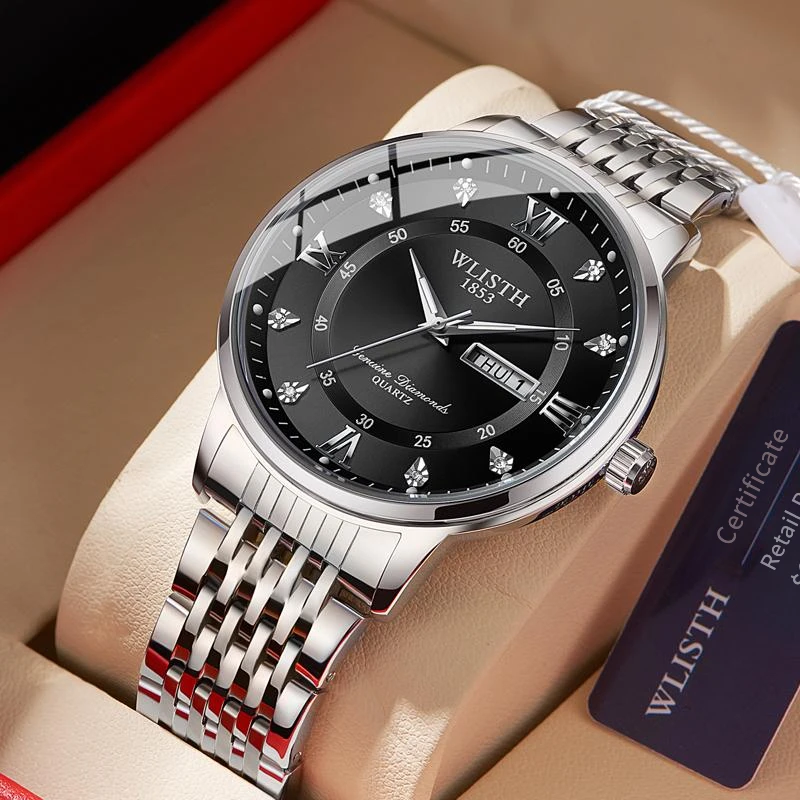 Luxury Men's Quartz Watch Waterproof Stainless Steel Analog Date Display Diamond Dial Wristwatch
Luxury Men's Quartz Watch Waterproof Stainless Steel Analog Date Display Diamond Dial Wristwatch