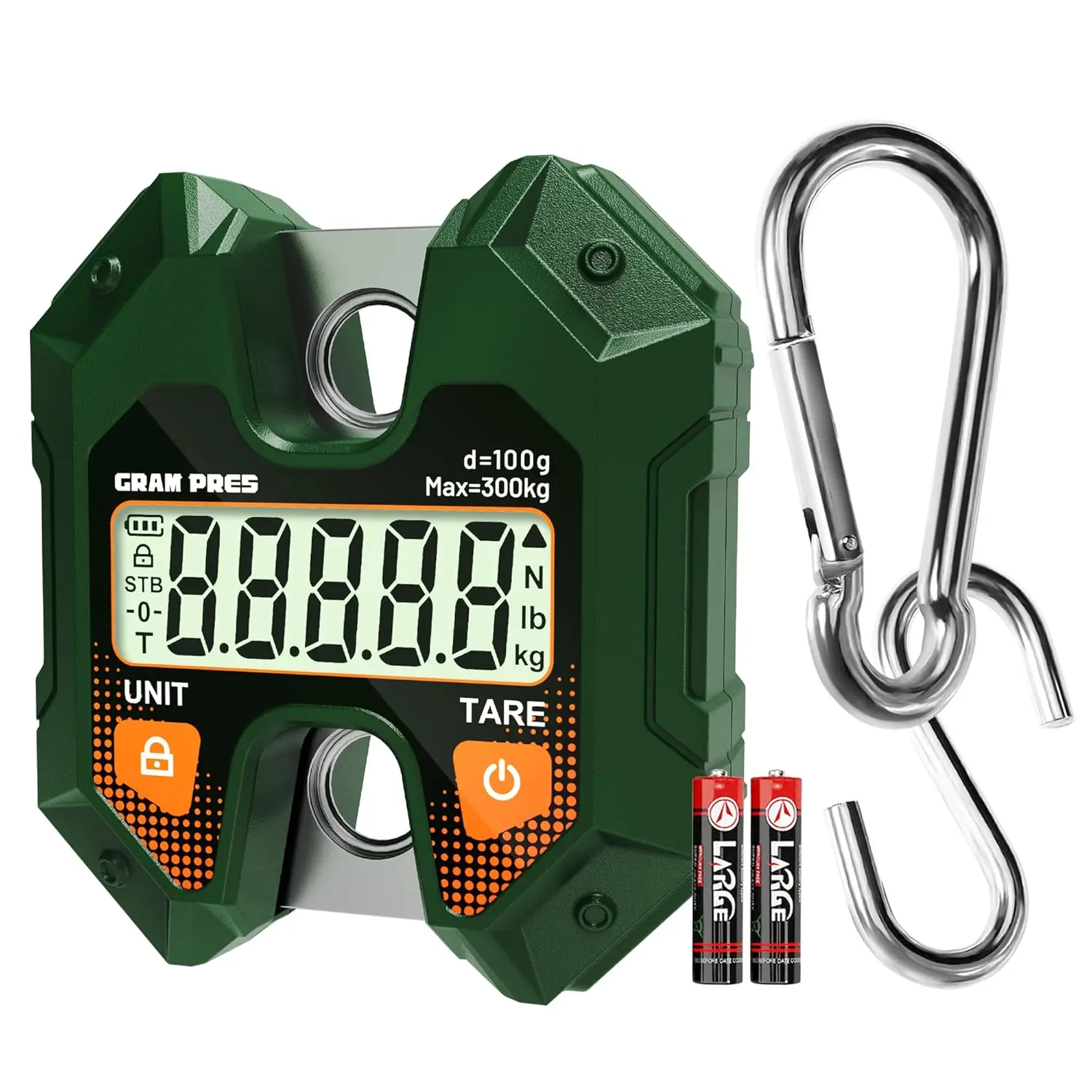 Digital Hanging Scale 660LB/300KG, Handheld Mini Crane Scale for Hunting, Fishing, Luggage, Farm and Outdoor Use
Digital Hanging Scale 660LB/300KG, Handheld Mini Crane Scale for Hunting, Fishing, Luggage, Farm and Outdoor Use