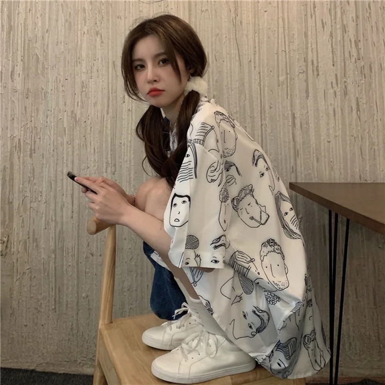 Summer Thin Flower irt Women's Design Sensation Loose ort Sve Printed Casual Faion Korean Sle Collar
Summer Thin Flower irt Women's Design Sensation Loose ort Sve Printed Casual Faion Korean Sle Collar