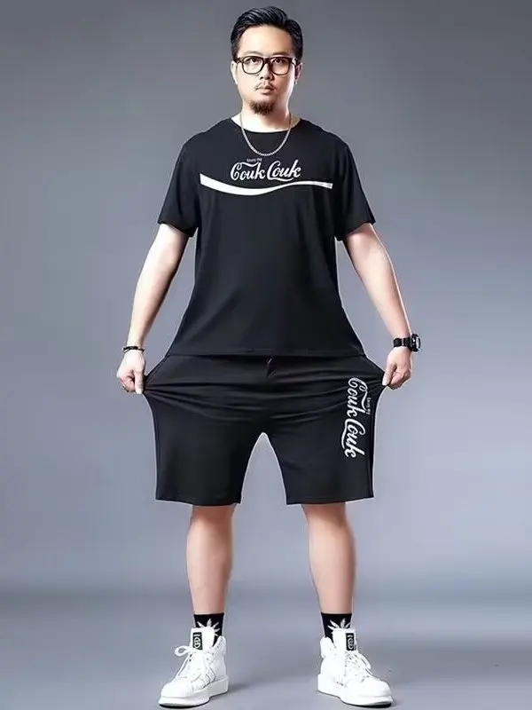 Мужской летний спортивный костюм больших размеров из ледяного шелка: охлаждающий, свободный, повседневный комплект из двух предметов (шорты и футболка) – комфортный и дышащий
Мужской летний спортивный костюм больших размеров из ледяного шелка: охлаждающий, свободный, повседневный комплект из двух предметов (шорты и футболка) – комфортный и дышащий