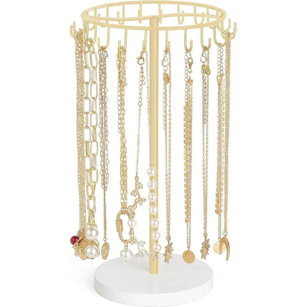 Metal Jewelry Display Stand with 22 Hooks for Bracelet, Keychain Storage and Home Decor, Gold
Metal Jewelry Display Stand with 22 Hooks for Bracelet, Keychain Storage and Home Decor, Gold