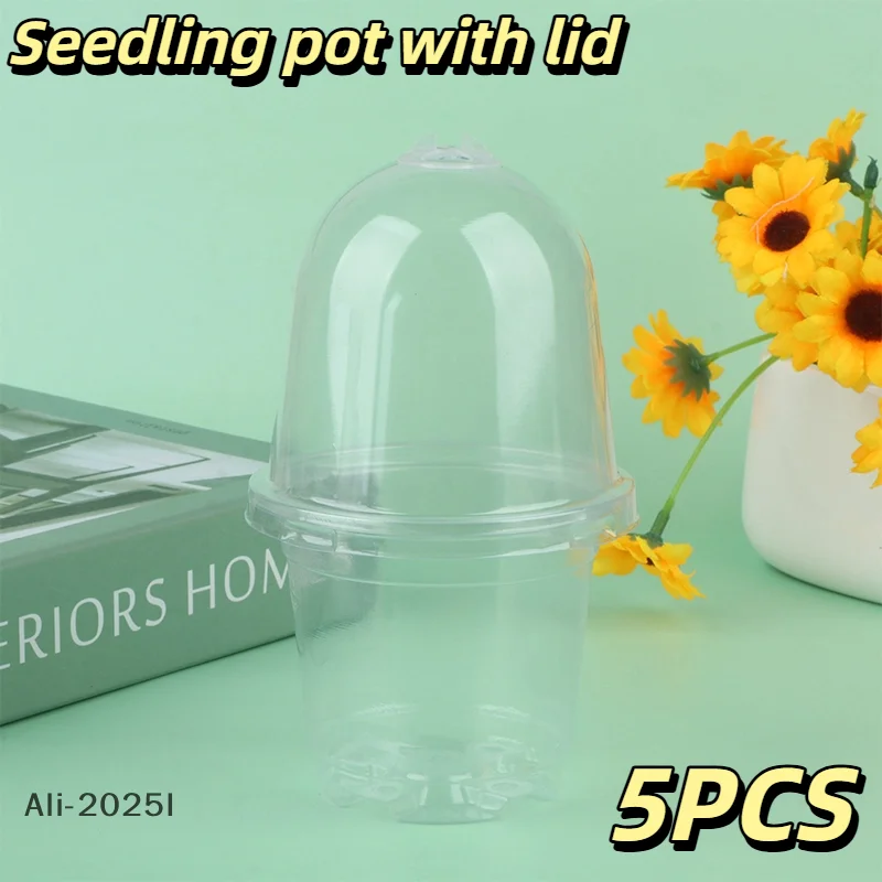 5Pcs Plant Nursery Pots with Lids PET Transparent Humidity Domes Nursery Cups for Transplanting Seedlings Planter Containers
5Pcs Plant Nursery Pots with Lids PET Transparent Humidity Domes Nursery Cups for Transplanting Seedlings Planter Containers